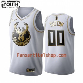 NBA Milwaukee Bucks Trikot Benutzerdefinierte Nike 2019-2020 Weiß Golden Edition Swingman - Kinder